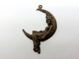 36mm月の女神　ブラスチャーム（ヴィンテージ加工）