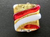  20×20mm:ベネチアン（ミッソーニ）レッド＆ホワイトストライブ