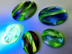 画像4: ＜スポット入荷＞18×13mm ウランガラスカットカボション（ピンクギブレ）