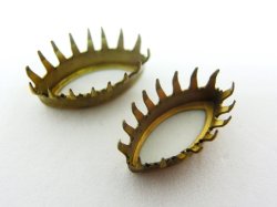 画像2: ＜5個＞15×7mm:ヴィンテージ　ブラス　ナベットオープンバックセッティング