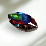 set済：Art.4227 Diamond navette Green Sphinx　32×17mm