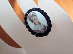 画像4: 18×13mm フレンチレディカボションB（西ドイツヴィンテージ）
