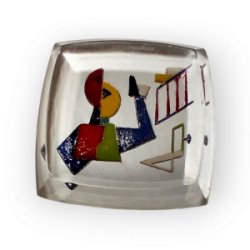 画像1: 22×22ｍmスクエア：ヴィンテージグラスインタリオ　ピカソ