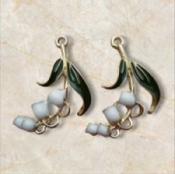 画像4: 33×18mm:エナメル鈴蘭チャームコネクター
