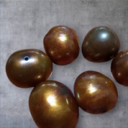 画像2: ＜6個＞10~12×10mm　バロック型淡水パール　（ブラウン）