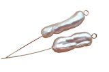 ＜2個＞20~22×7~9mm　淡水琵琶パール（ホワイト）