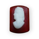 14×10mm:ヴィンテージレクタングルグラスカメオ（カーネリアン）