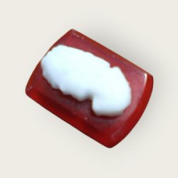 画像2: 14×10mm:ヴィンテージレクタングルグラスカメオ（カーネリアン）