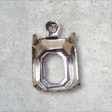 10×8mm ブラス製オクタゴン セッティング（シルバーメッキ）