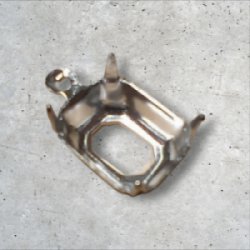 画像2: 10×8mm ブラス製オクタゴン セッティング（シルバーメッキ）