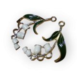 ＜左右＞33×18mm:エナメル鈴蘭チャームコネクター