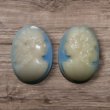 画像1: ＜左右＞18×13mm:ヴィンテージレディカメオ（ブルー）
