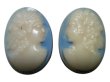 画像2: ＜左右＞18×13mm:ヴィンテージレディカメオ（ブルー）