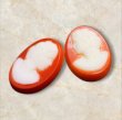 画像2: ＜左右＞18×13mm:ヴィンテージレディカメオ（カーネリアン）