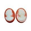 画像3: ＜左右＞18×13mm:ヴィンテージレディカメオ（カーネリアン）