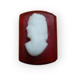画像: 14×10mm:ヴィンテージレクタングルグラスカメオ（カーネリアン）