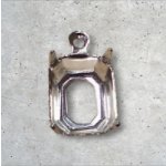 画像: 10×8mm ブラス製オクタゴン セッティング（シルバーメッキ）