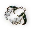 画像1: ＜左右＞33×18mm:エナメル鈴蘭チャームコネクター