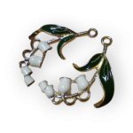 画像: ＜左右＞33×18mm:エナメル鈴蘭チャームコネクター