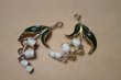 画像2: ＜左右＞33×18mm:エナメル鈴蘭チャームコネクター