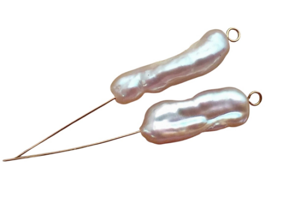 画像1: ＜2個＞20~22×7~9mm　淡水琵琶パール（ホワイト）