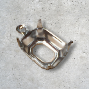 画像2: 10×8mm ブラス製オクタゴン セッティング（シルバーメッキ）